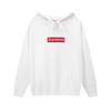 Supreme Толстовка с капюшоном из толстого кашемира большого размера для пар, классическая вышивка логотипа, красного цвета, для осени/зимы