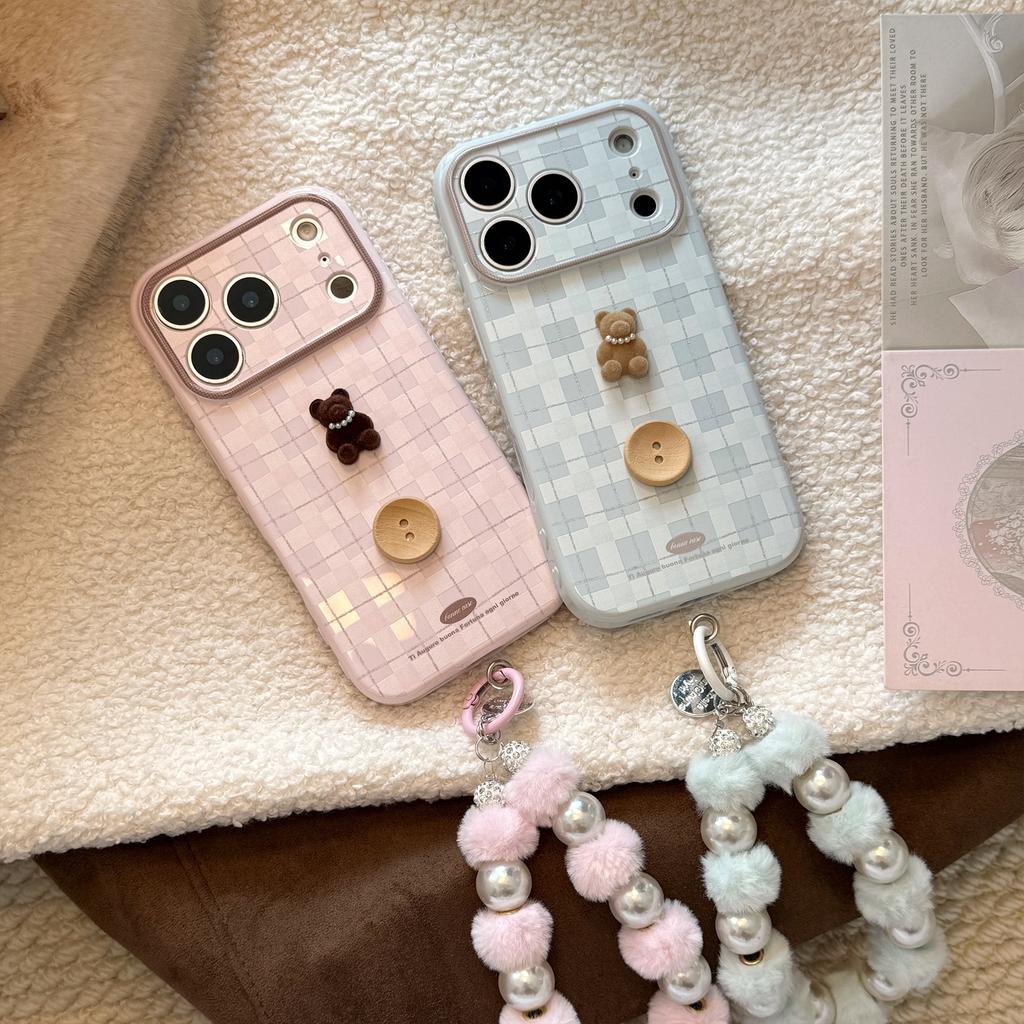 Vintage Cartoon Bear Bracelet iphone16promax iPhone Case17Applicable11Three-Dimensional13Korean Style15