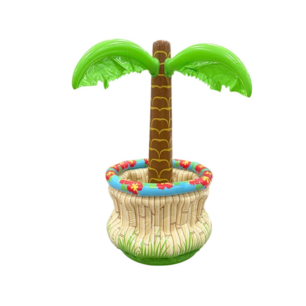 Inflatable Tree Cooler, Hawaiian Luau Party Drink Holder, Floating Pool Beverage Bucket For Summer Beach, Pool Party & BBQ