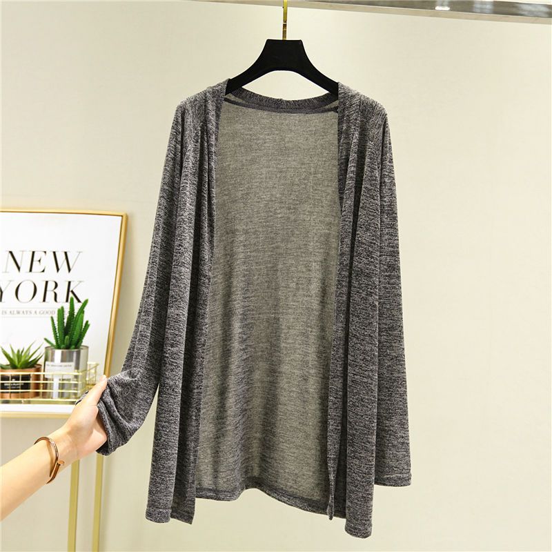 Fashionable Sun Protection Clothing Knitted Cardigan Women's Long Sleeved Jacket Loose and Versatile Plus Size for Spring and Autumn Fashion Show