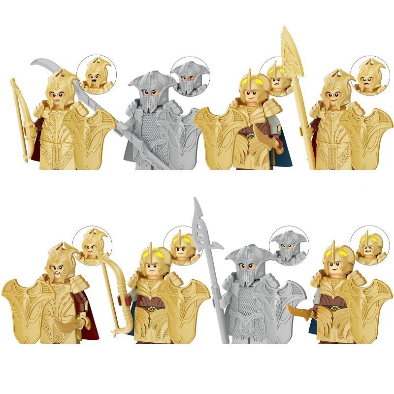 8Pcs/Set Mini Elf Orcs Army Gandalf Dwarf Rohan Knight Game Thrones Building Blocks Figure Kids Toys