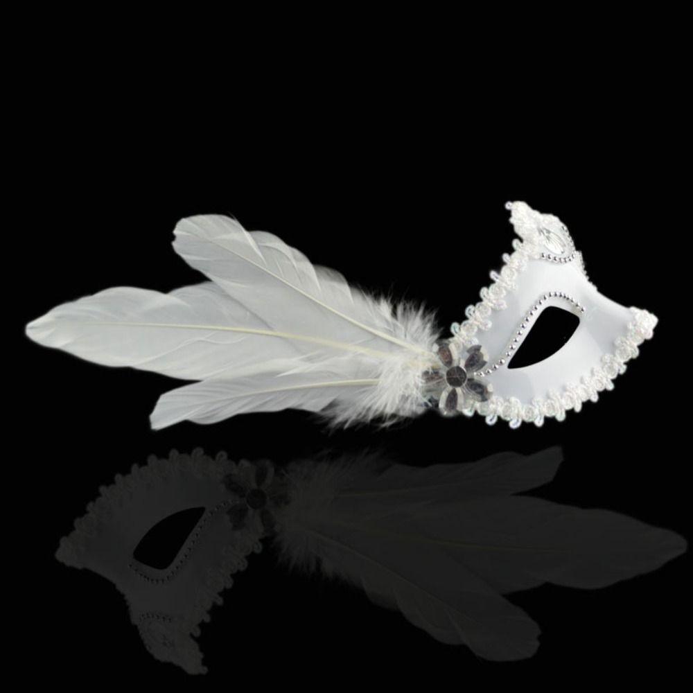 Кружевная маска для глаз из перьев, цветочная маскарадная маска, модная венецианская маска из перьев для косплея