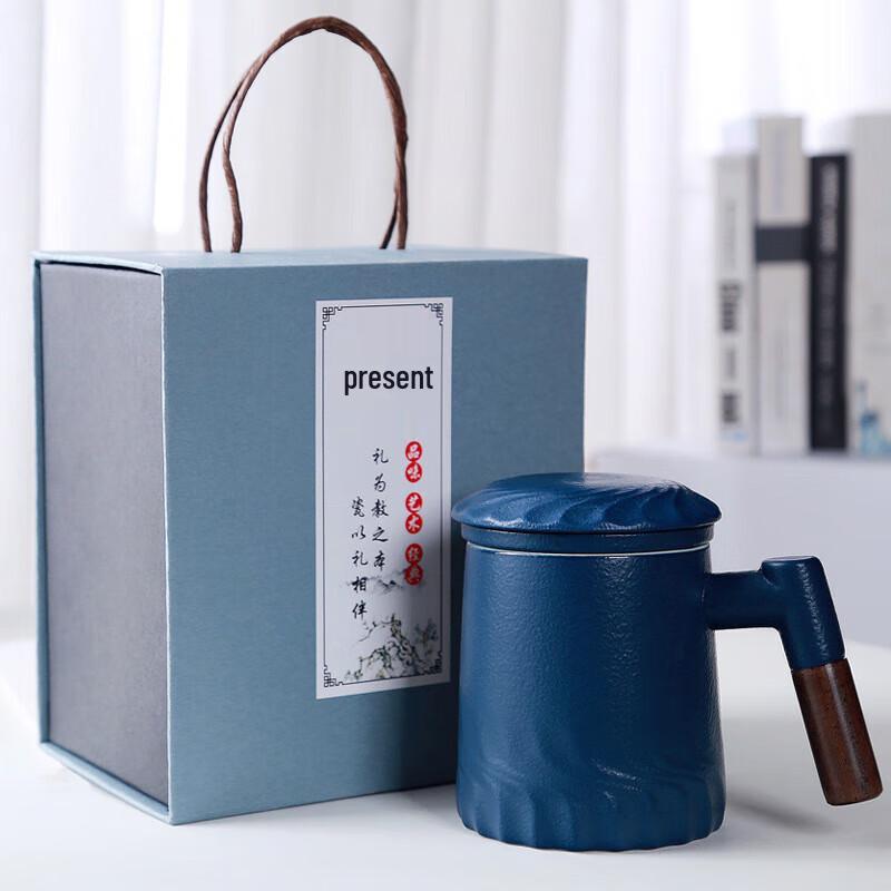 Chaxun Ceramic Tea Mug with Wooden Handle and Infuser