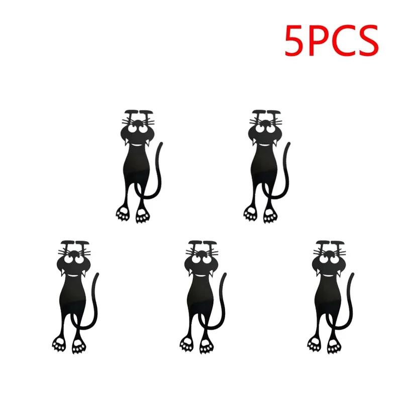 1-5PCS Black Cat Bookmarks for Books 3D Plastic Stereo Animal Book Mark for Student Teacher's Gifts Creative Stationery 2025