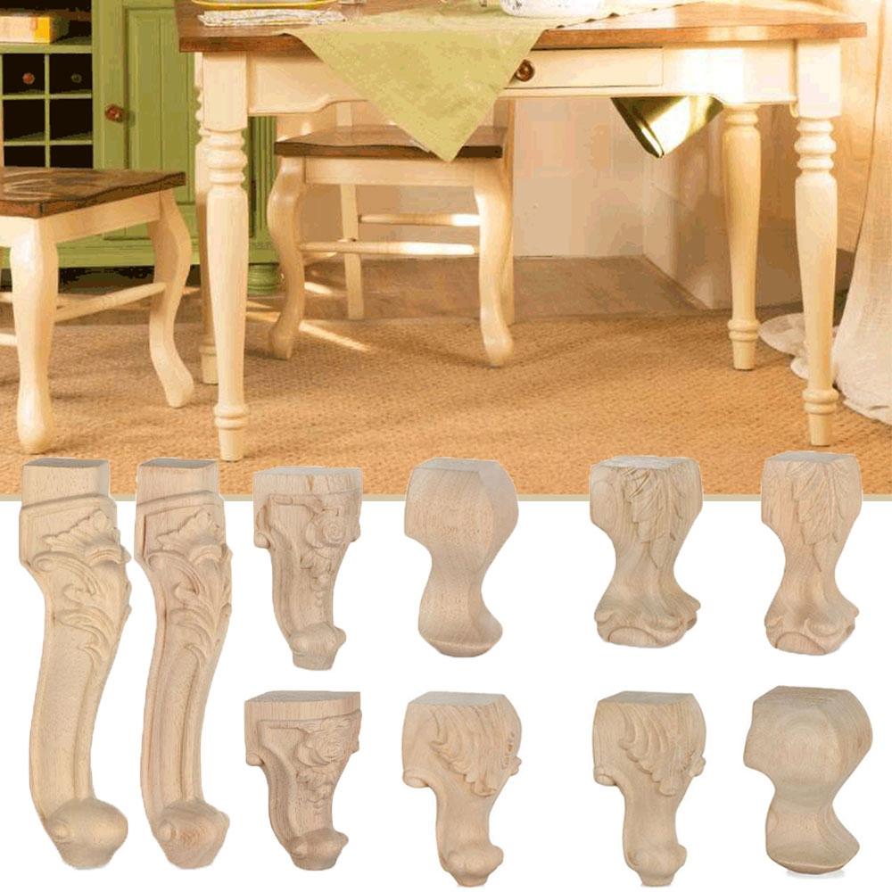 Accessories Decoration Crafts Home Decor Furniture Foot Legs Vintage Wood Carved Cabinet Seat Feets