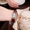 Retro style diamond-encrusted temperament small square watch niche high-end student watch women's belt quartz watch