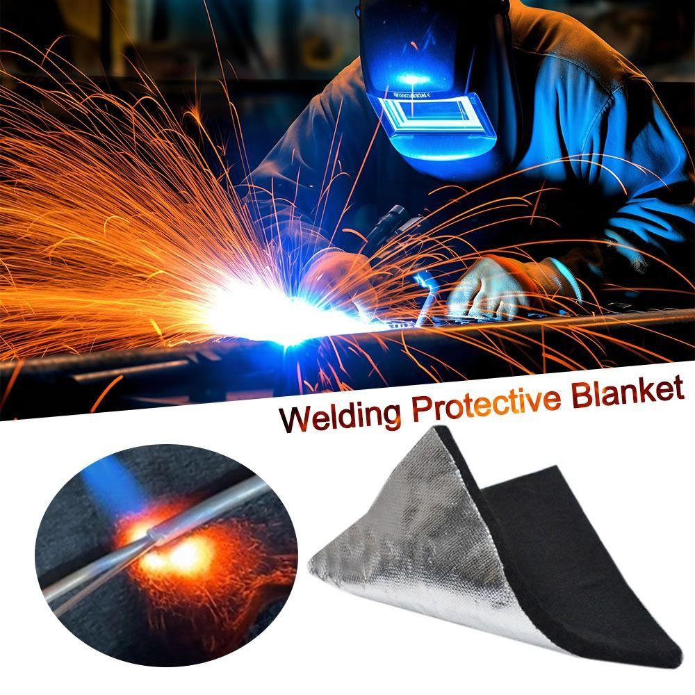 Black Carbon Fiber Felt Aluminum Foil Flame-retardant Welding Protective Blanket High-temperature Resistant Fireproof