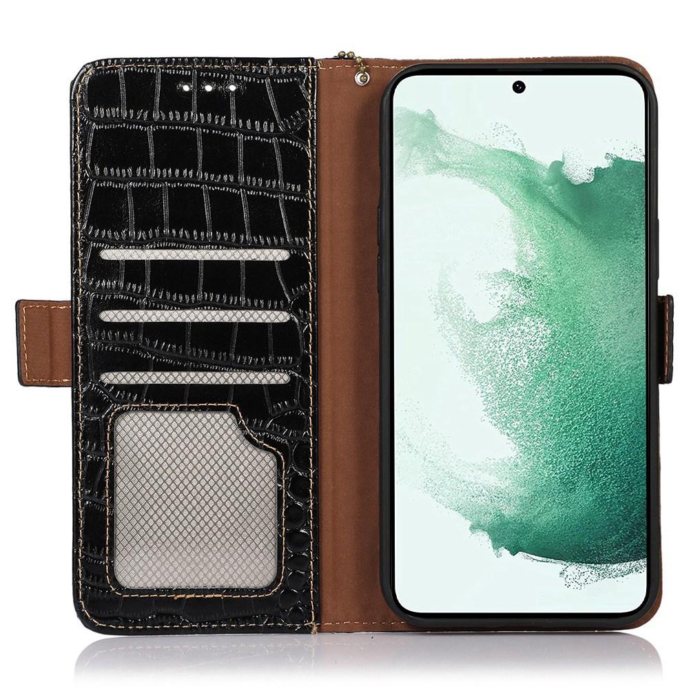 For Samsung Galaxy Xcover7 Wallet Case RFID Blocking Genuine Cow Leather Cover