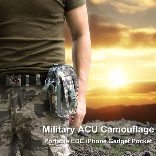 KETMART Мужская повседневная прочная поясная сумка Камуфляжная водонепроницаемая нейлоновая многофункциональная поясная сумка на молнии для улицы для телефона и монет.