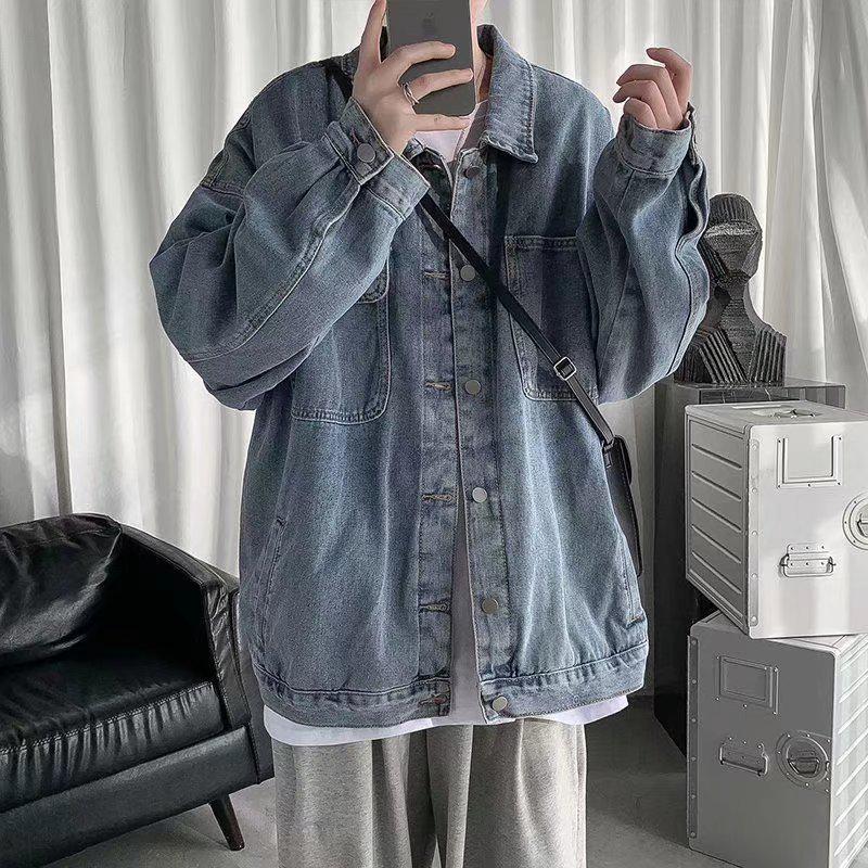 Мужская повседневная джинсовая куртка — свободный крой, универсальная и модная на весну и осень