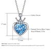Umcho 2.25ct Natural Blue Topaz Gemstone Pendants For Women Heart Jewelry Wedding Valentine's Day Gift