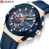 Men's Waterproof Luminous Calendar Chronograph Six Pin Silicone Strap Quartz Business Sports Watch