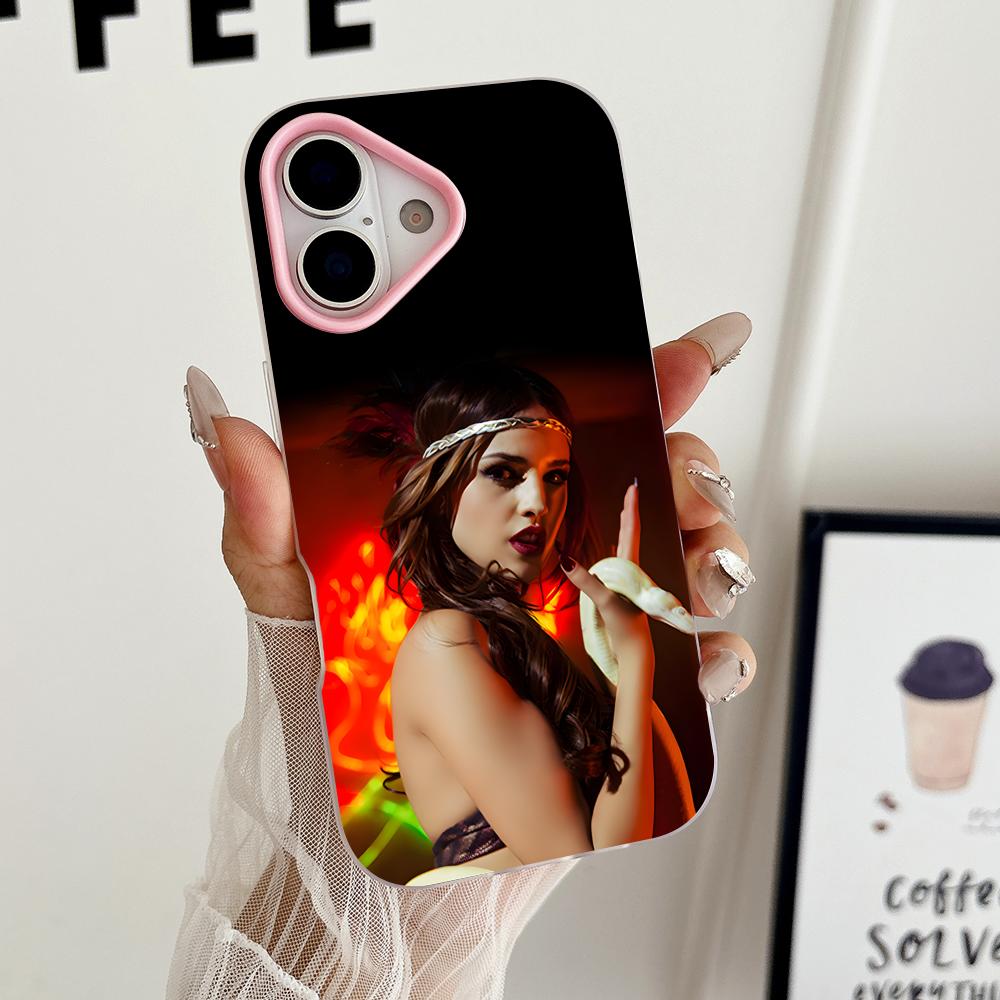Модный силиконовый чехол для телефона Eiza Gonzalez, двойной слой, розовый, для iPhone 17 16 15 14 13 12 11 Air Pro Max Plus, защитный
