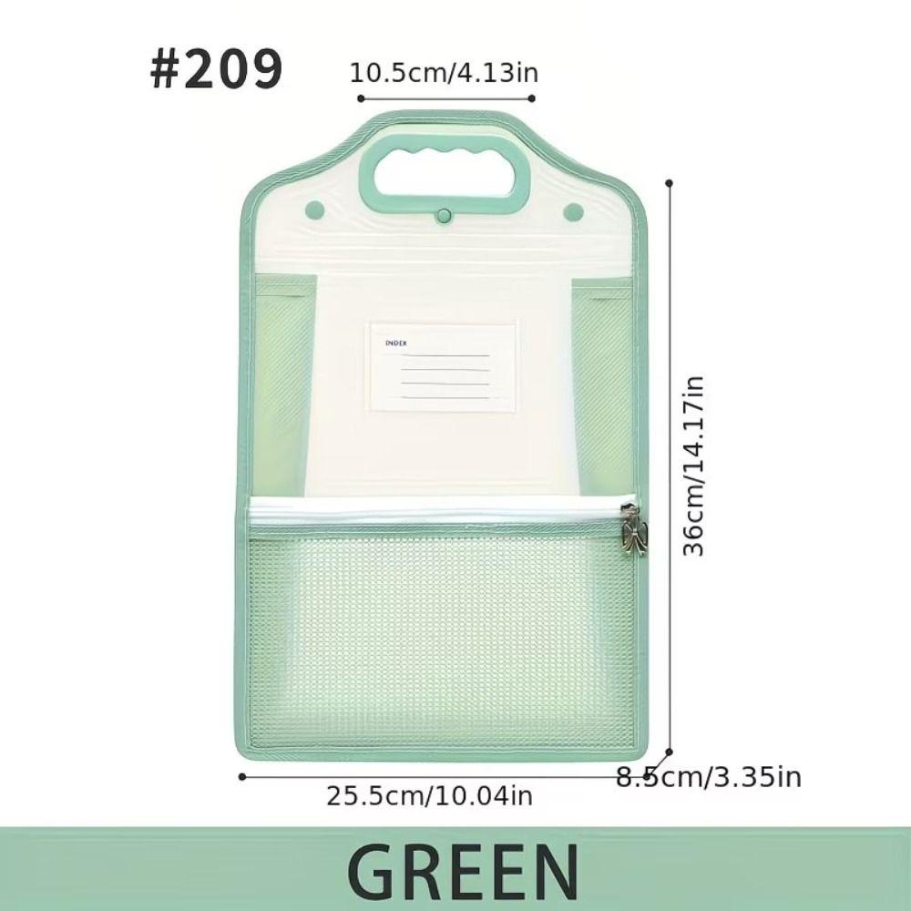 Zipper-Type A4 Document Bag Large Capacity Student Book Bag Homework Bag Test Paper Bag  Office