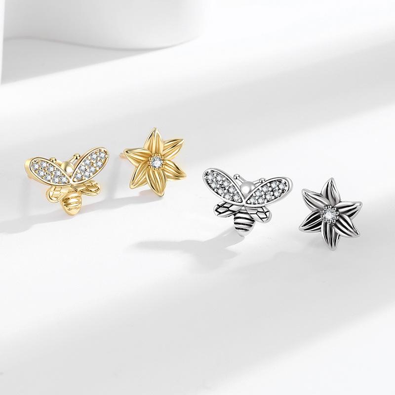 Новые серьги-пчелы для женщин с асимметричным дизайном в виде подсолнуха, модные серьги класса люкс