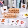 Новая Деревянная Игрушка Обучающая Когнитивная Игра Изучение Слов Английский Цифры Карточки Кубики Строительные Блоки Игрушки Подарки Для