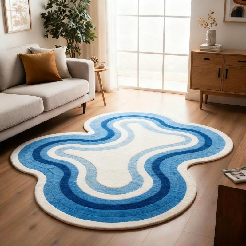 Irregular Shape Carpets for Living Room Fluffy Soft Lounge Dopamine Floor Mat Large Area Bedroom Decor Carpet Thickend Plush Rug