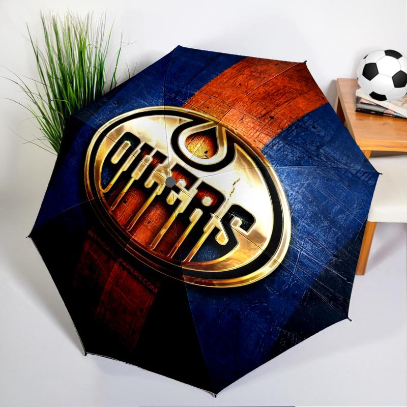 Energetic Oilers Team Spirit Umbrella 8-Frame for Travel, Camping, Casual Lightweight Portable Umbrella, Essential for Every Family Holidays Gift