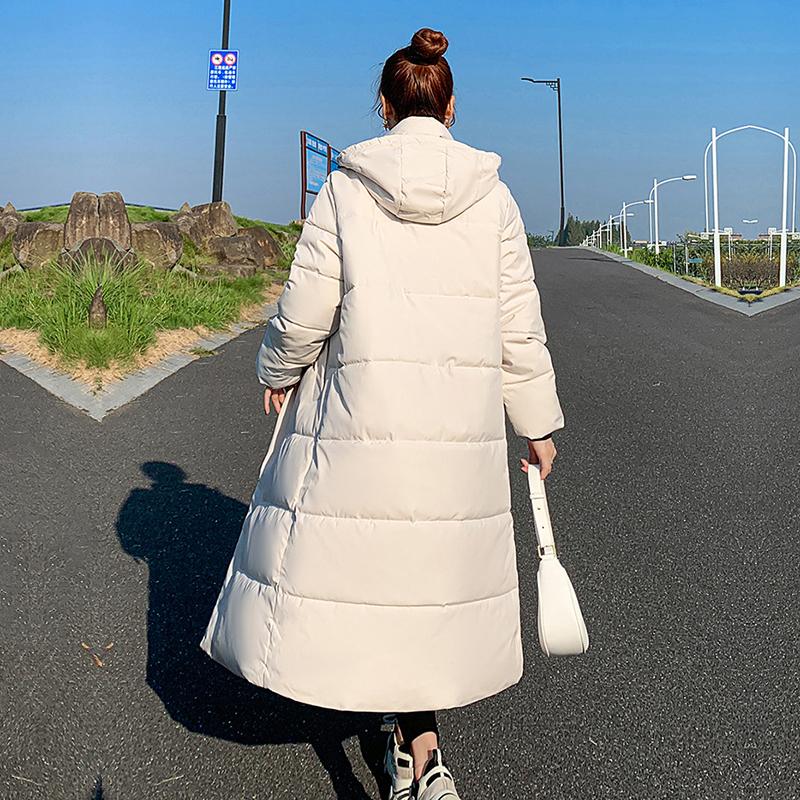 Women's Winter Parker Coat Warm Jacket Puffy Zipper Warm Jacket Hooded Lined Padded Cotton Jacket