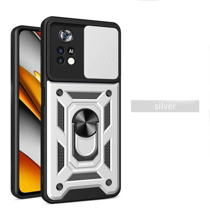 Armor Phone Case For Redmi Note 12 Pro Plus Turbo 13 K70 A3 13C 12S 4G 5G Slide Camera Lens Protection Car Holder Stand Cover