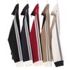 Mens Heavyweight 380g Cotton Blend Zip-Up Hoodless Sweatshirt With Colorblock Panels Korean Streetwear Style