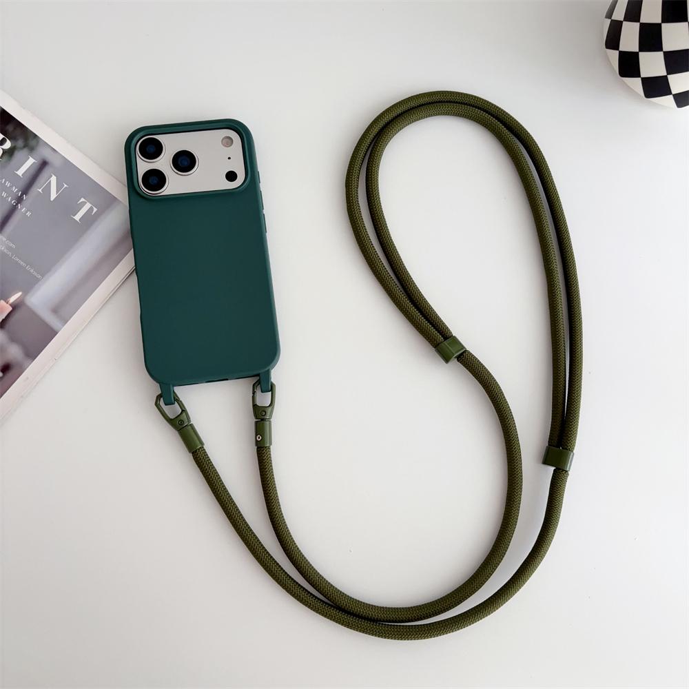Lanyard Soft Silicone Candy Case for 17 Air 16 Pro Max 15 14 Plus 13 12 Shoulder Rope Neck Cord Strap Shockproof Cover
