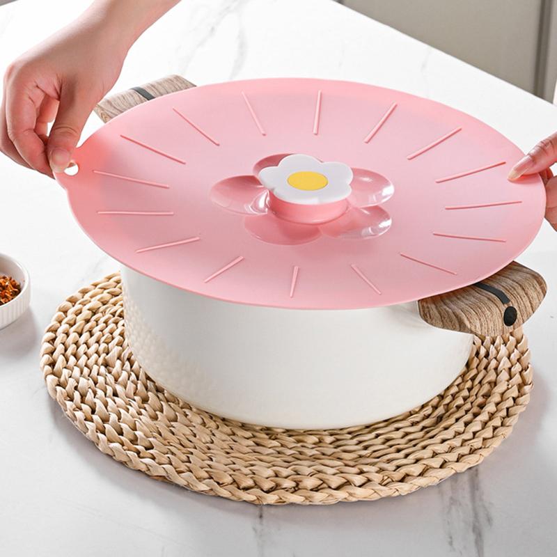 20*20cm Cute Flower Silicone Fresh-keeping Lid Kitchen Round Bowl Lid (No FDA Certificate, BPA Free)