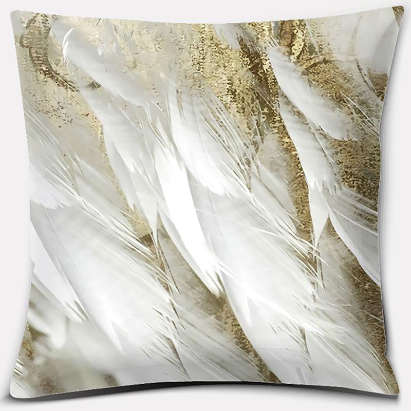 Peacock Feather Series Pattern Decorative Pillowcase, Living Room Sofa Office Seat Cushion Cover, Room Bedroom Home Decoration