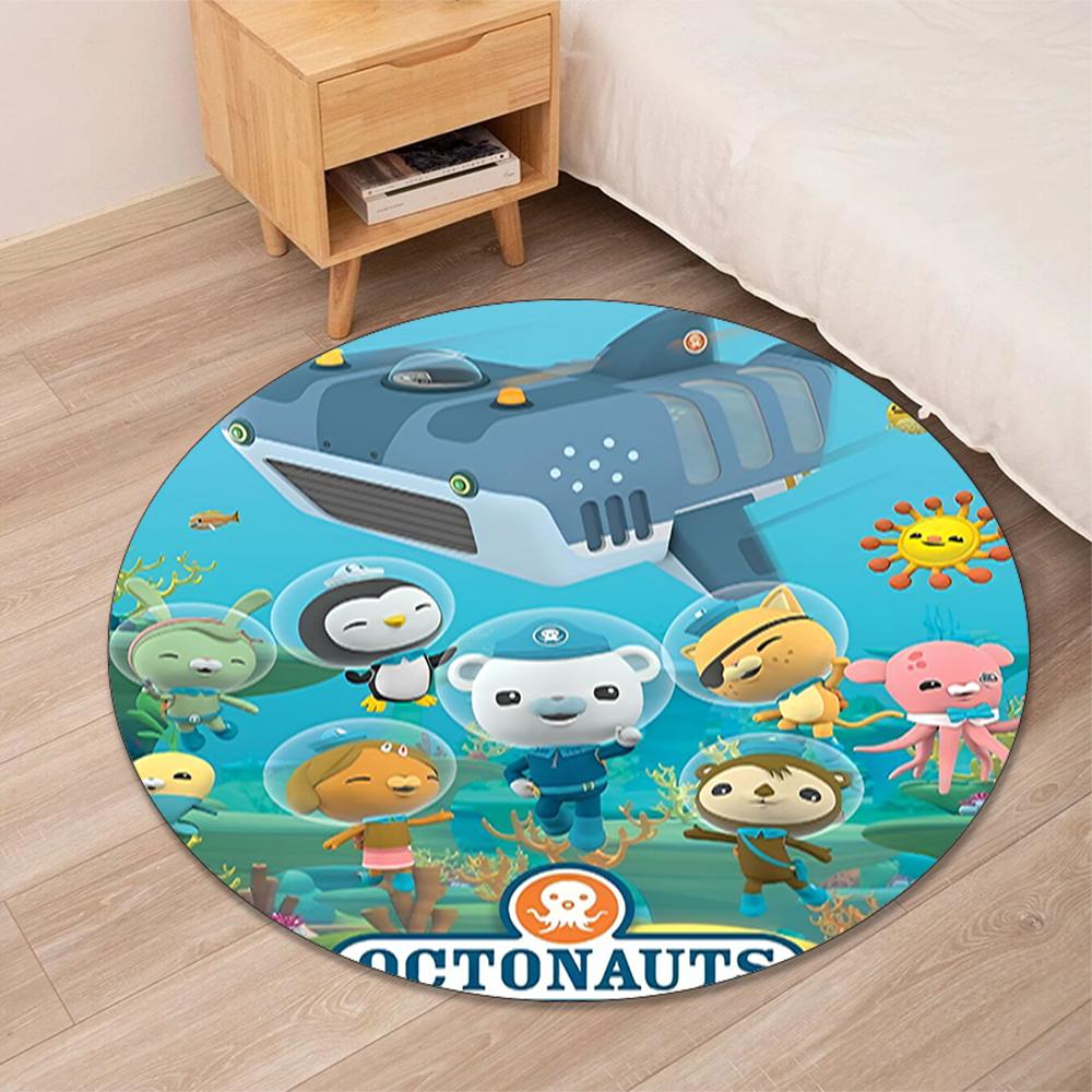 Octonauts Printed Round Rug Carpet Chair Rug Area Rug Entryway Doormats,for Office Chair Living Room Bedroom Kitchen Room.