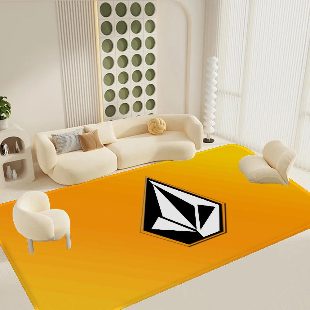 V-Volcom LOGO Long Rugs Nordic Style Bedroom Living Room Doormat Home Balcony Anti-Slip Toilet Rug