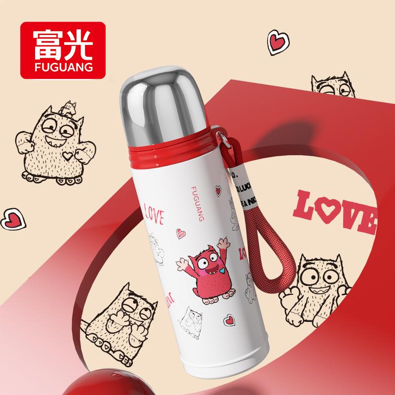 Fengcai Fuguang Cartoon Insulated Water Cup with Lifting Rope