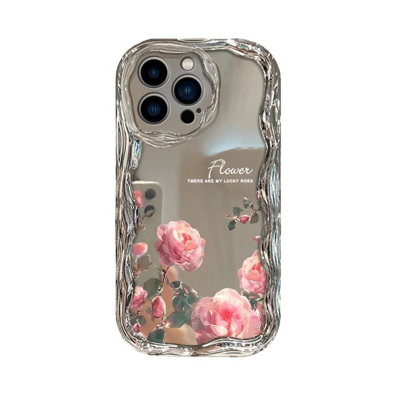 Розы во весь экран Подходит для чехла для мобильного телефона iPhone16 Apple 15promax Гальванизированный кремовый серебристый 17 Противоударный 14