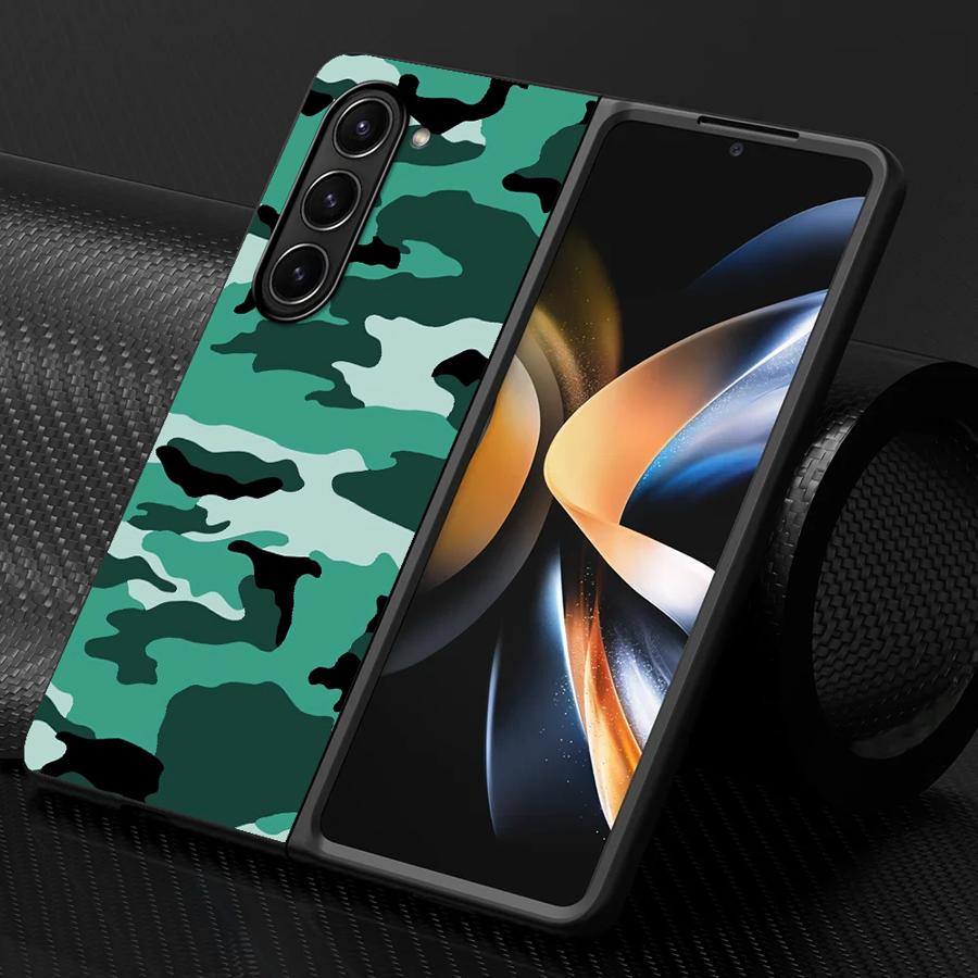 Задняя крышка-чехол для телефона Samsung Galaxy ZFold3 ZFold7 ZFold4 ZFold5 Z Fold 7 6 5 4 3 ZFold6 Камуфляжный узор