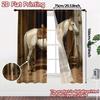 2pcs, 2D FLAT PRINTING Curtains (Without Rod) Stable Companions Chic Window Curtain Versatile Durable Polyester Curtains