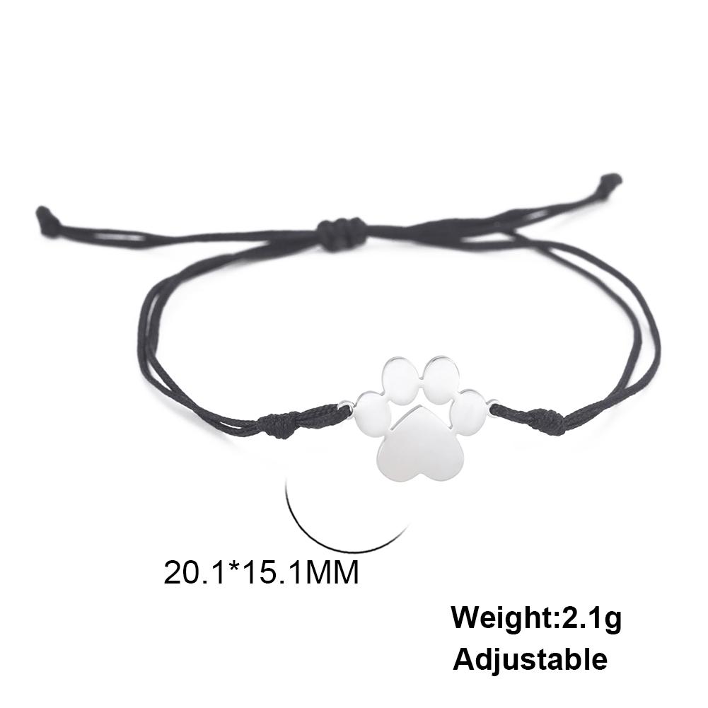 Cazador Hollow Cat Dog Bear Paw Bracelet on Hand Female Cute Animal Charm Kpop Stainless Steel Jewelryfriend Gift Wholesale