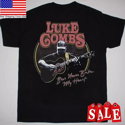 Новая футболка Luke Combs Beer Never Broke My Heart Подарок для фанатов Унисекс S-5XL Футболка JJ320 Унисекс Футболка