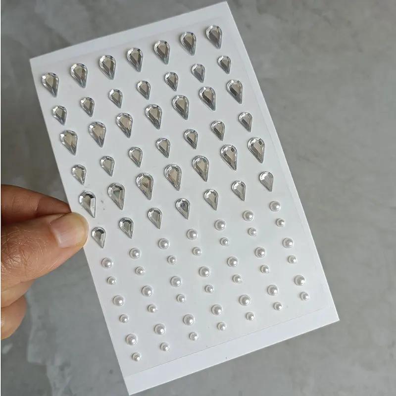 Алмазная кристаллическая татуировка-наклейка, блестящая подводка для глаз, макияж для бровей, лицо, глаза, алмазные татуировки, рок-горный хрусталь, 3D наклейки-подводка для глаз