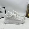 Platform White Shoes Women's 2025 Spring New Casual Sports Shoes Retro Versatile Small Height Increase Popular Board Shoes