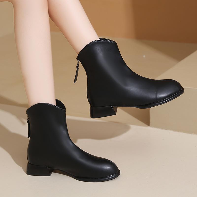 Туфли Fat Feet Wide Fat Versatile Small Short Boots Women's Thick Cabbies Fashion Boots 43