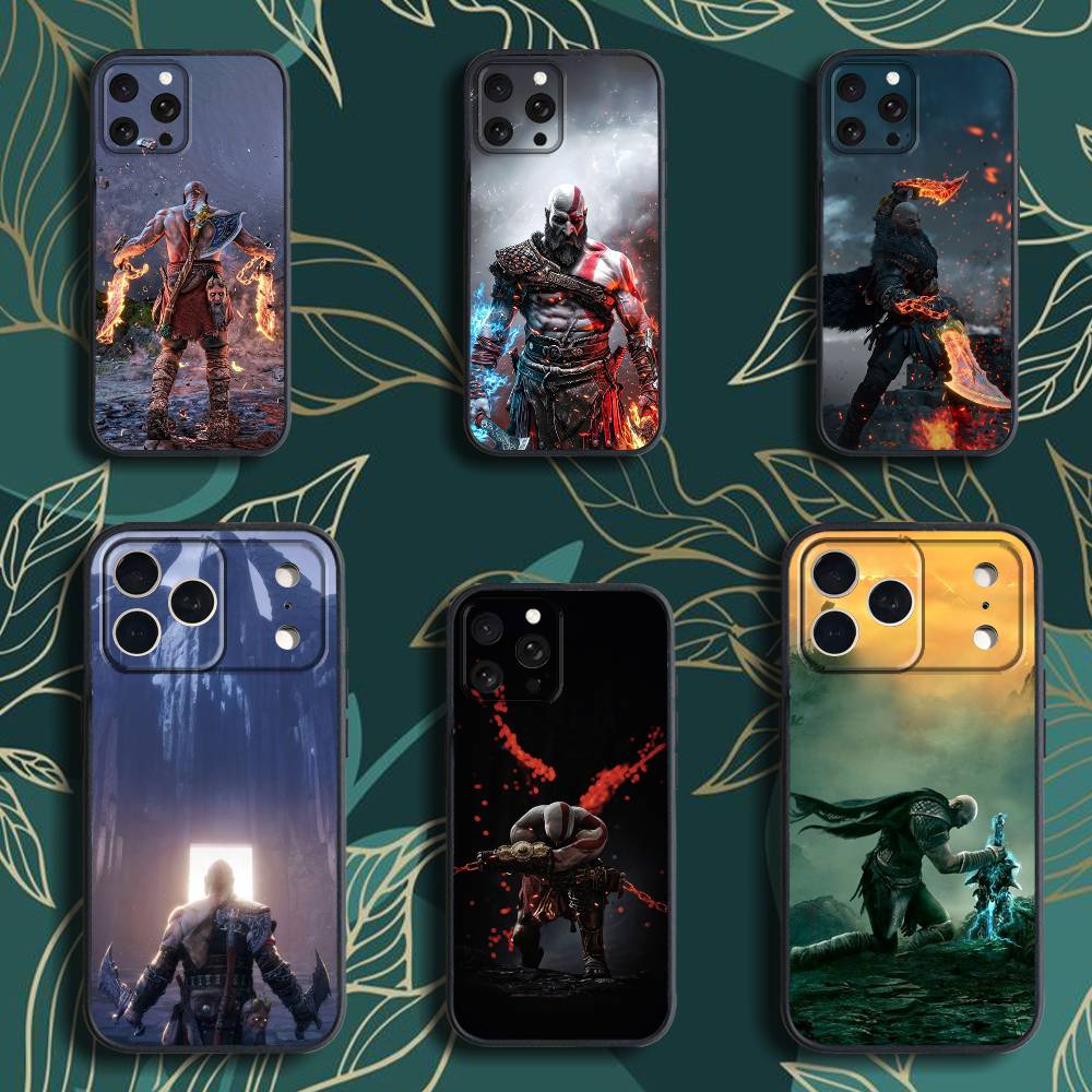 Game God of W-War Phone Case For iPhone 17,16,15,14,13,12,Pro,Max,Plus,E,SE4,Air,Mini Black Soft Box