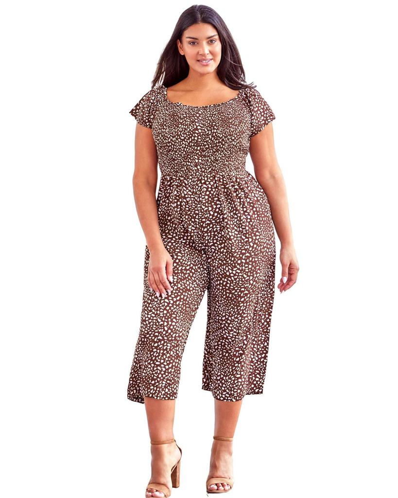 Azura Exchange Черный укороченный комбинезон с открытыми плечами и завязкой на талии