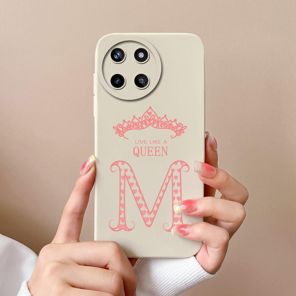 Для OPPO Realme V20 V23 V25 V30 X2 X7 XT Q5 Pro U1 V13 V15 чехол для телефона модный чехол с буквами Короны жидкий мягкий силиконовый матовый противоударный чехол-бампер