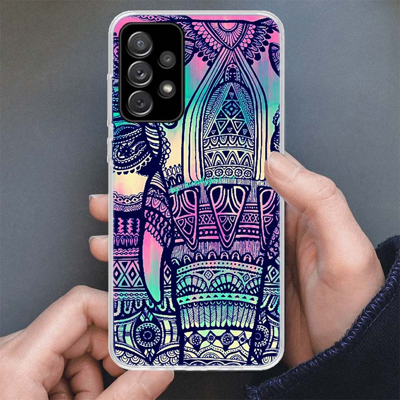 Слон Мандала Ацтекский Чехол для Телефона Для Samsung Galaxy A17 A16 A56 A15 A55 A14 A54 A13 A53 A36 A35 A34 A33 A26 A25 A24 A23 A05S A0