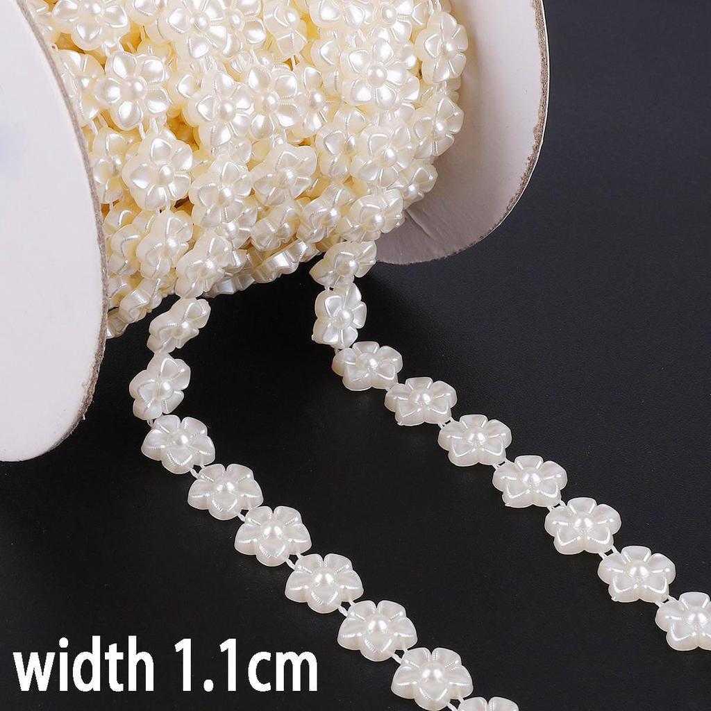 Multi-Size ABS Imitation Pearl Beads Chain Trim for DIY Wedding Dress Costume Applique Craft Accessories
