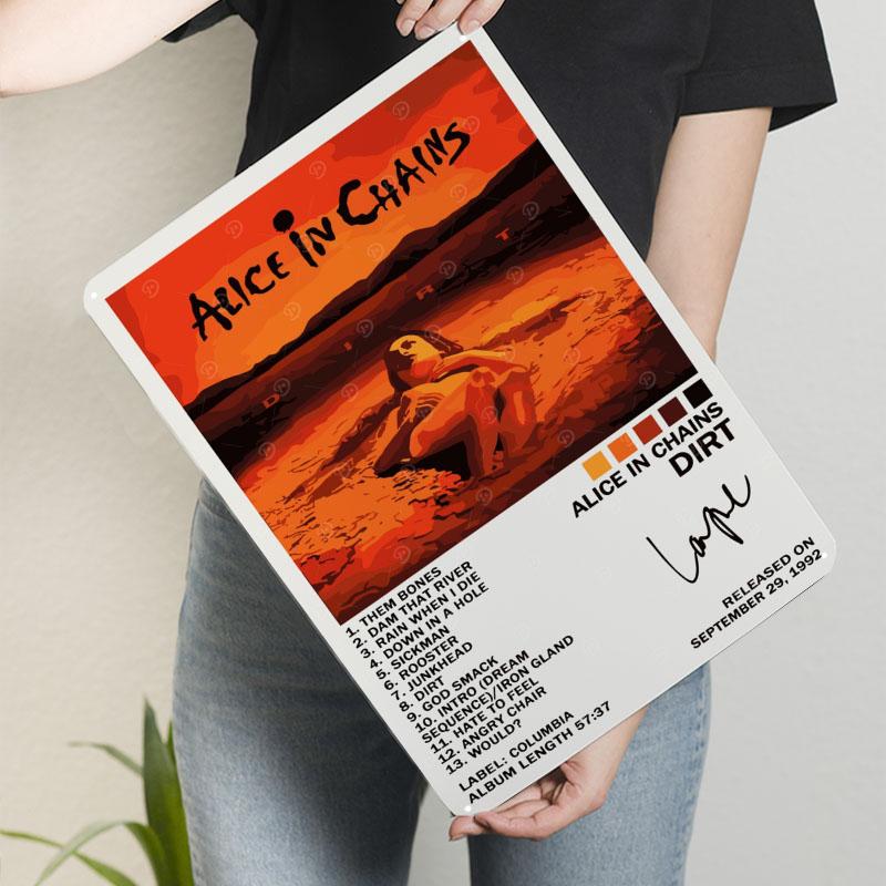 Alice In Chains - Dirt Album Cover Tinplate Signs Music Poster Decoration Living Room Decor Bar Things for Room Design Art Mural