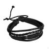 Women Multi Strand String Pull Tie Bracelet Braided PU Leather