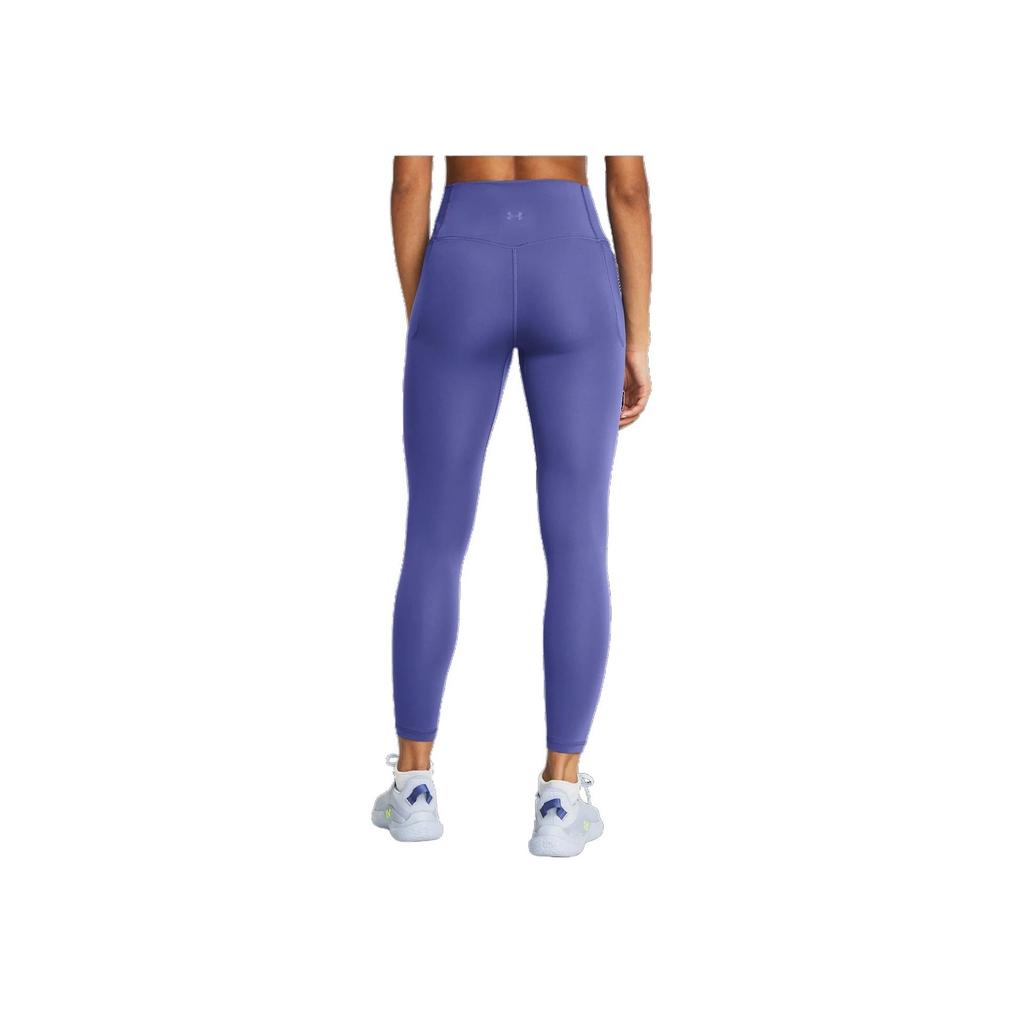 Under Armour Meridian Slim Fit Solid Color Elastic Waist Mid Rise Nine Point Sports Pants Women Pants Carbon-Blue 1382525-561