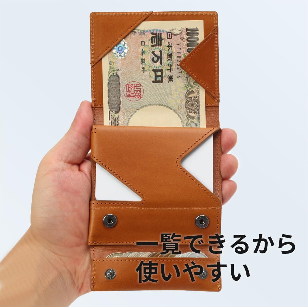 Тонкий кошелек Buttero Leather Edition Тонкий кошелек Сделано в Японии Натуральная кожа Синий [Abrasas] Мужской
