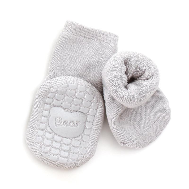 Детские носки Осень/Зима, утолщенные теплые шерстяные носки средней длины с петлями для мальчиков и девочек, обучающихся ходить, с утепляющими напольными носками, хлопковыми носками