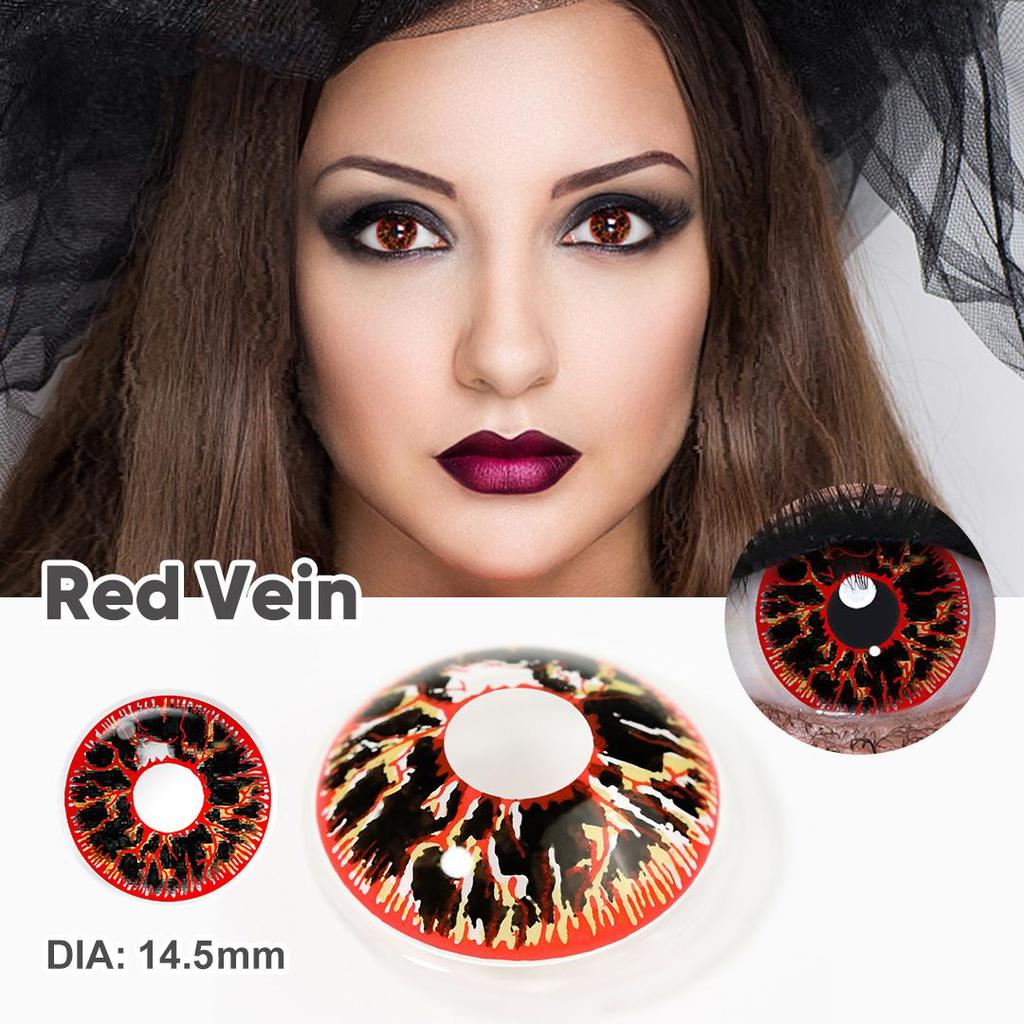 Crazy Lenses Magister Контактные линзы для Хэллоуина Красные контактные линзы для косплея Аксессуары для аниме Шаринган/Какаши Мангекё/Саске Гексаграмма